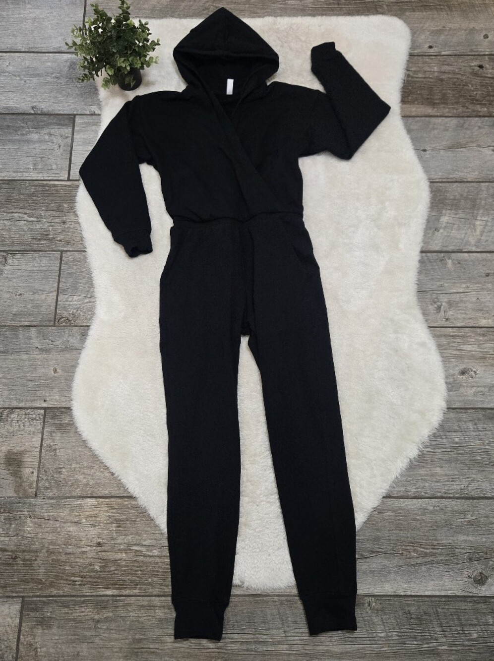 NAMA Black Toronto Enlighten Jogger Hooded Casual Streetwear Jumpsuit, Small